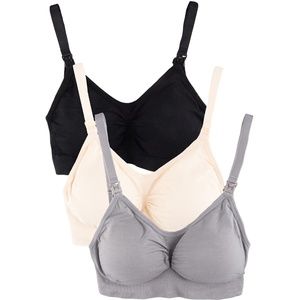 Seamless Nursing Bras 3 pack - Black, Cream, Gray